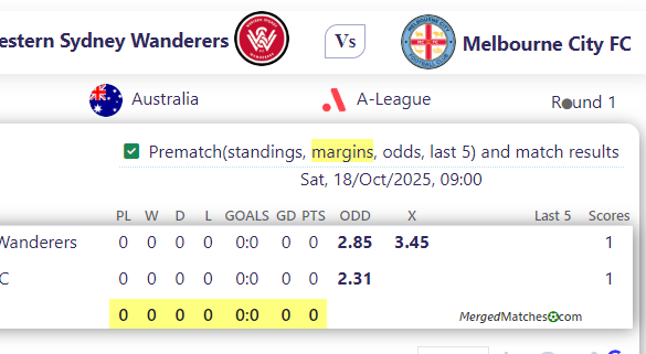 Western Sydney Wanderers Vs Melbourne City FC screenshot